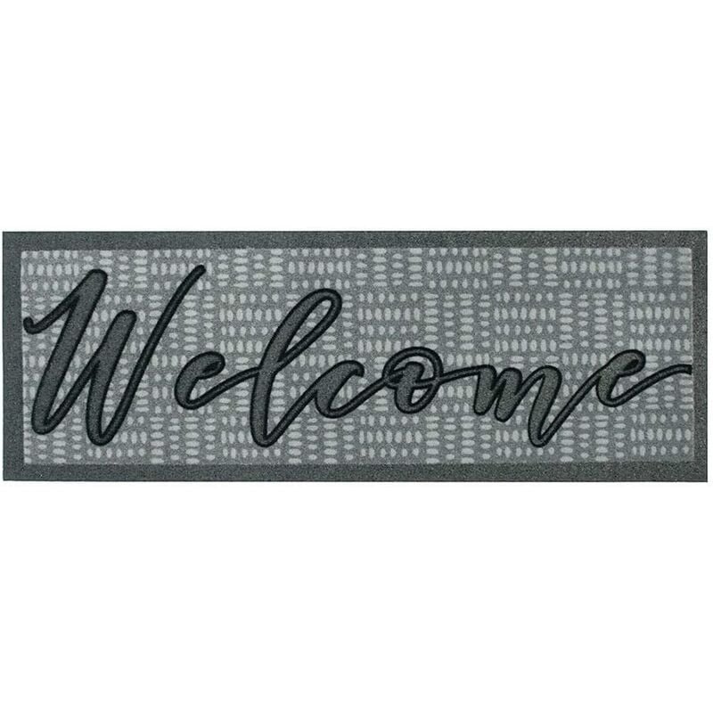 foto del prodotto zerbino gomma ingresso scala antiscivolo 25x70 asciugapassi welcome 100 made in italy c