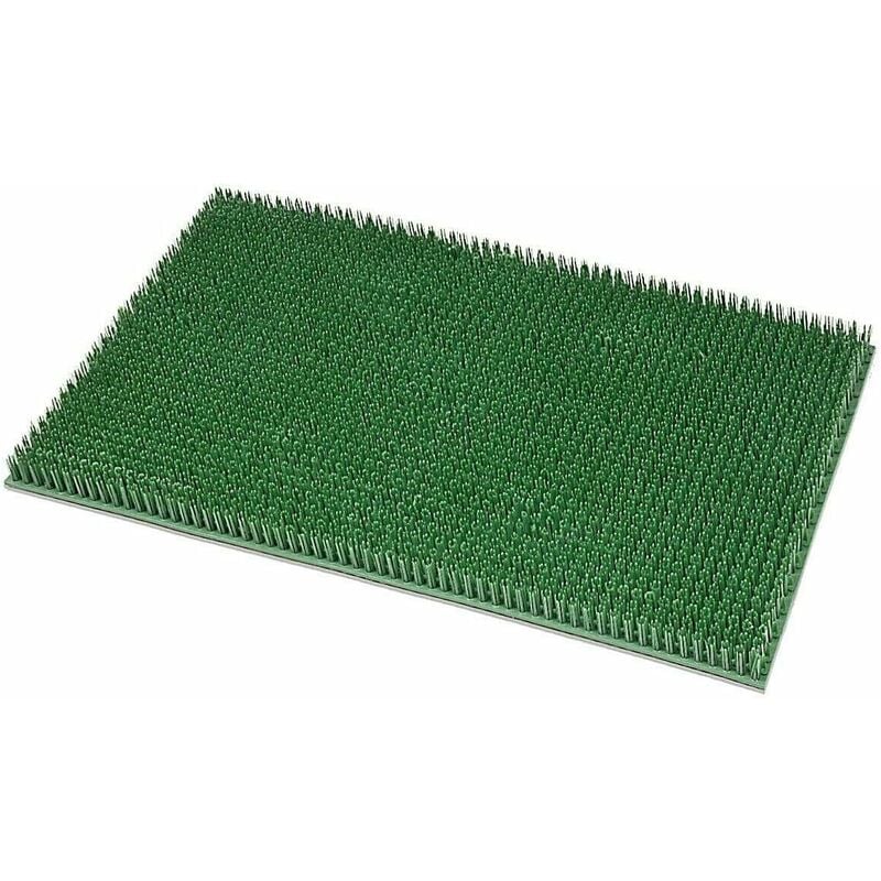 foto del prodotto zerbino gomma setole finta erba sintetica antiscivolo spessore 2cm raschiafango 100 made in italy 40x60 cm
