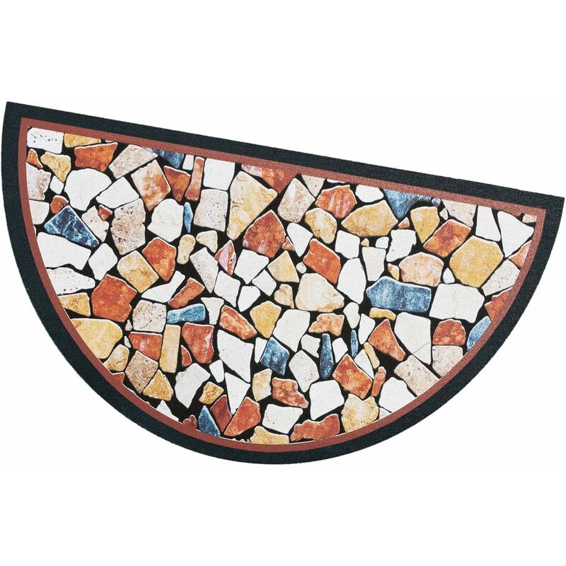 foto del prodotto zerbino gomma sostenibile 40x70 antiscivolo ingresso interno esterno moderno semiluna dis.mb