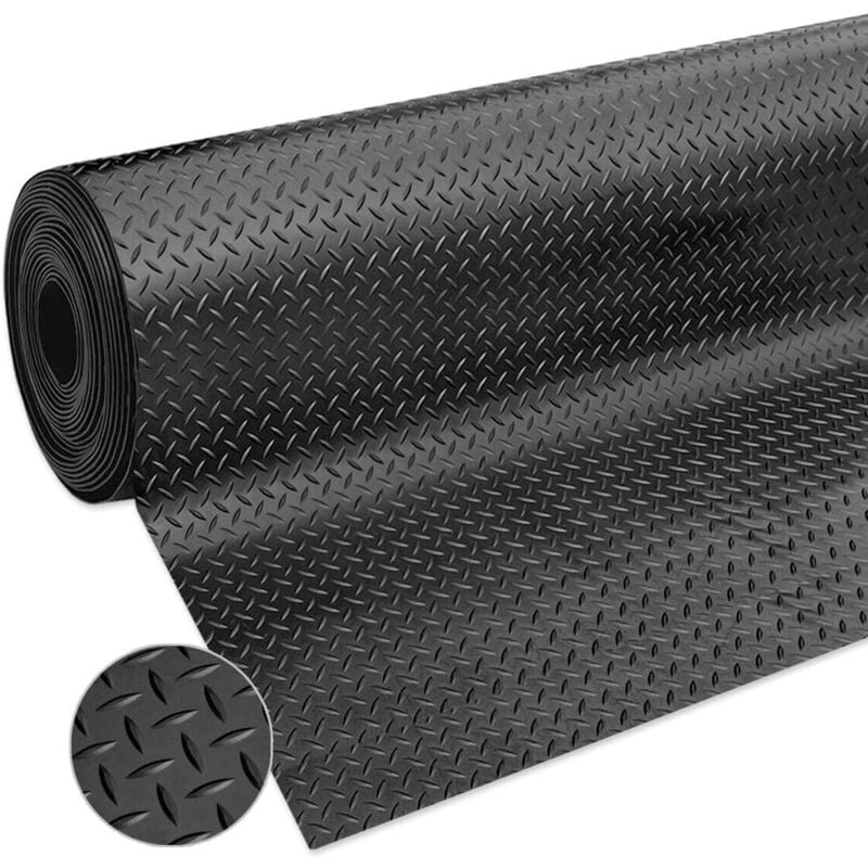 foto del prodotto zerbino gomma tappeto isolante antiurto antiscivolo copri pavimento varie misure nero lamiera gomma 120x220 cm