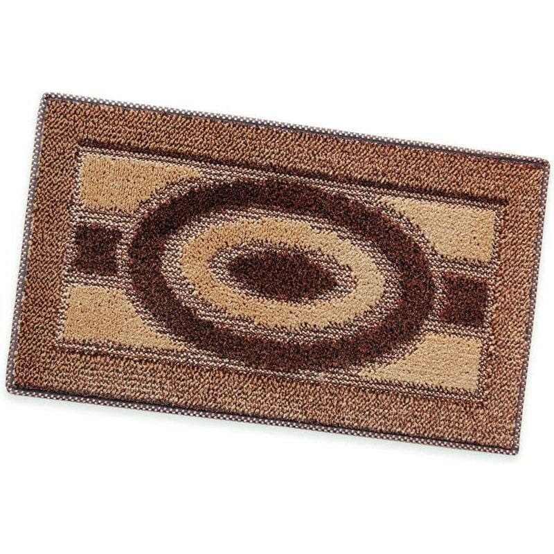 foto del prodotto zerbino ingresso asciugapassi assorbente antiscivolo morbido 100 made in italy marrone 40x70 cm