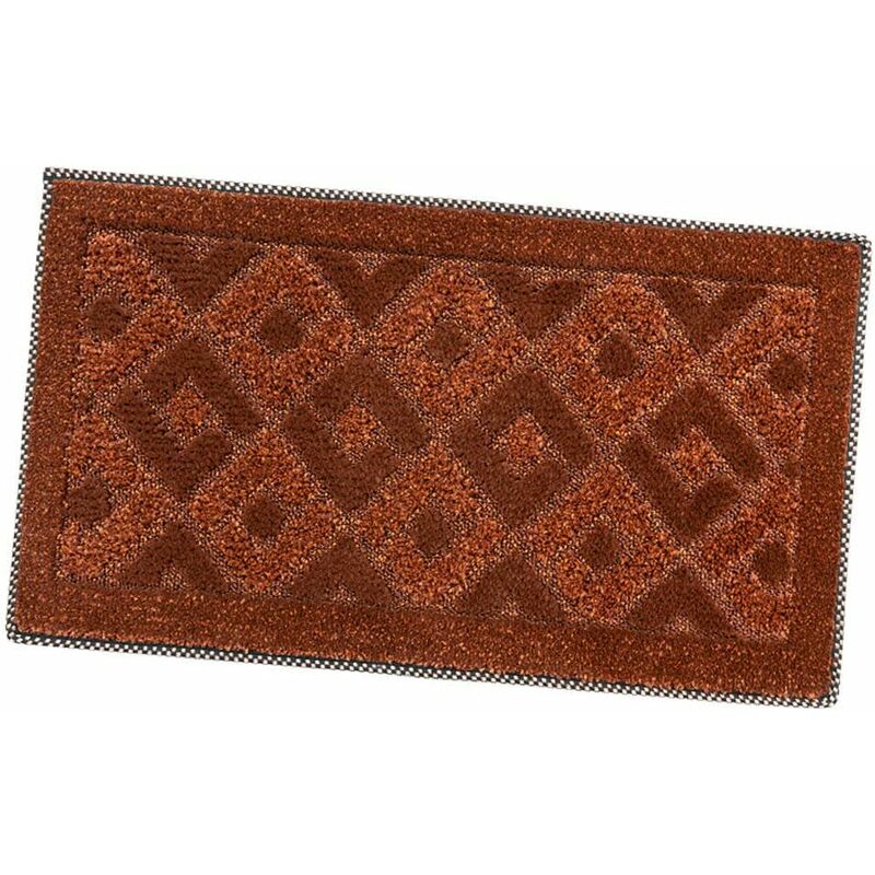 foto del prodotto zerbino ingresso asciugapassi assorbente antiscivolo vellutato 100 made in italy arancione 40x70 cm