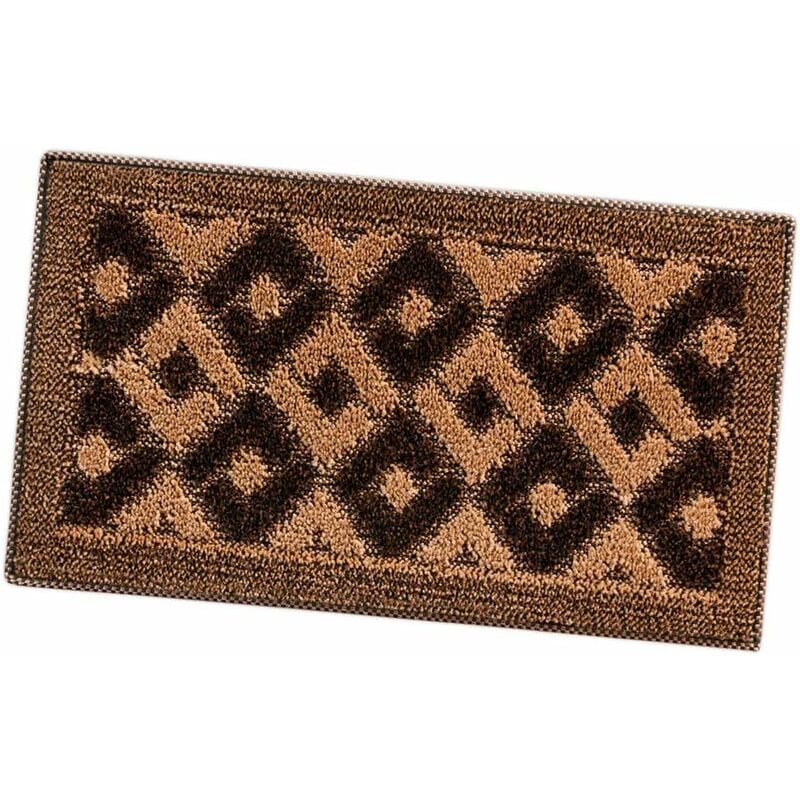 foto del prodotto zerbino ingresso asciugapassi assorbente antiscivolo vellutato 100 made in italy marrone 50x80 cm