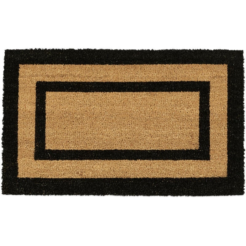foto del prodotto zerbino ingresso casa, 75x45 cm, tappetino classico, tappeto antiscivolo, interni esterni, naturale relaxdays