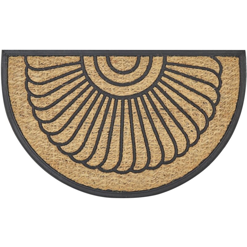 foto del prodotto zerbino moderno per interni 45 x 75 cm forma semicircolare fondo in gomma antiscivolo koryak naturale