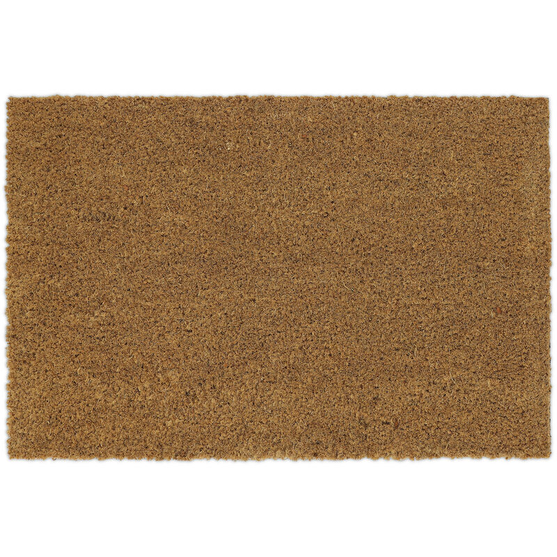 foto del prodotto zerbino per l ingresso, fibra di cocco, hxl 60x40 cm, classico, antiscivolo, per interni ed esterni, naturale relaxdays