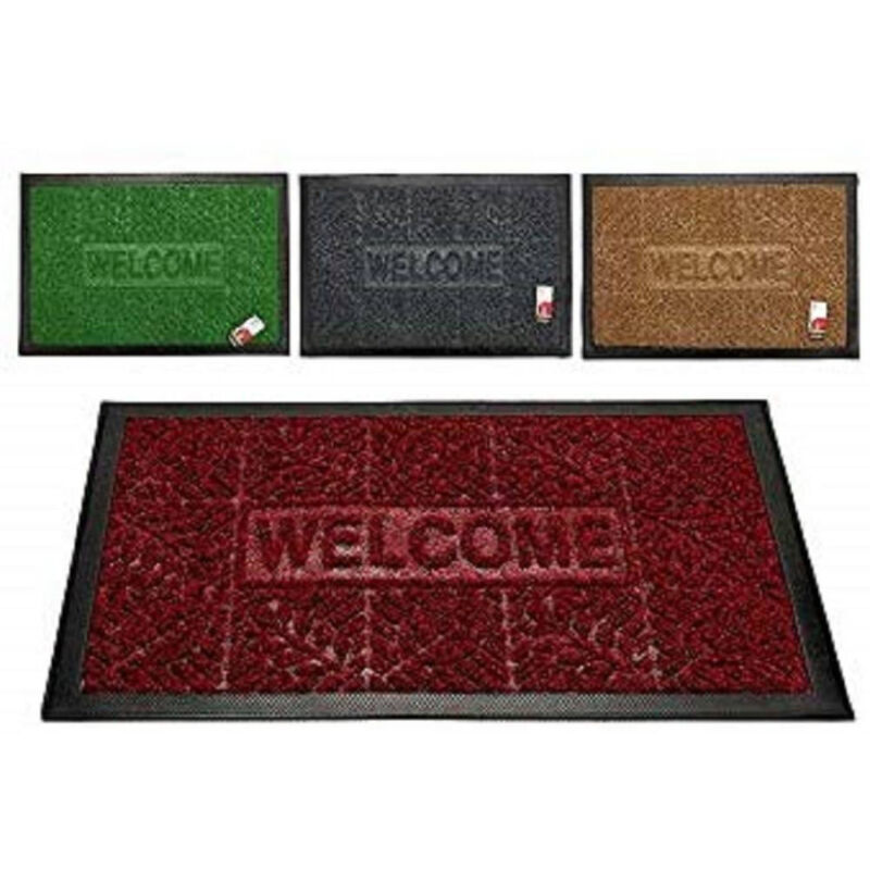 foto del prodotto zerbino tappeto in gomma scritta welcome rettangolare 60x40cm antiscivolo ingresso trade shop traesio