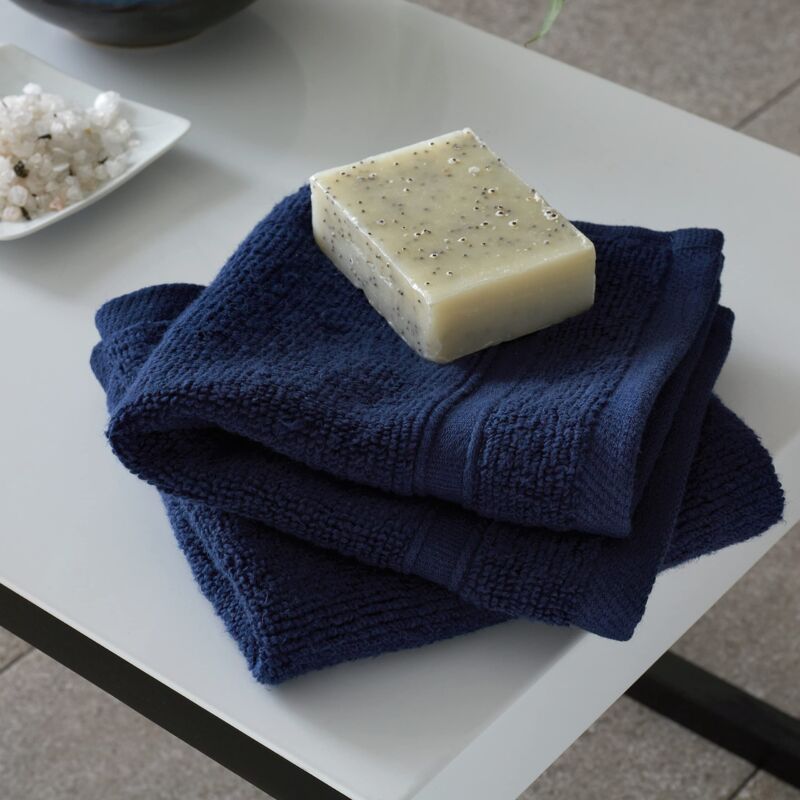 foto del prodotto zero twist coppia di panni per il, cotone, marina militare, face cloth pair, 2 unit catherine lansfield