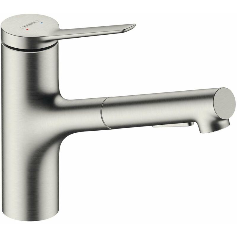 foto del prodotto zesis m33 - miscelatore da lavello 150, con doccetta estraibile, simil inox 74800800 - hansgrohe