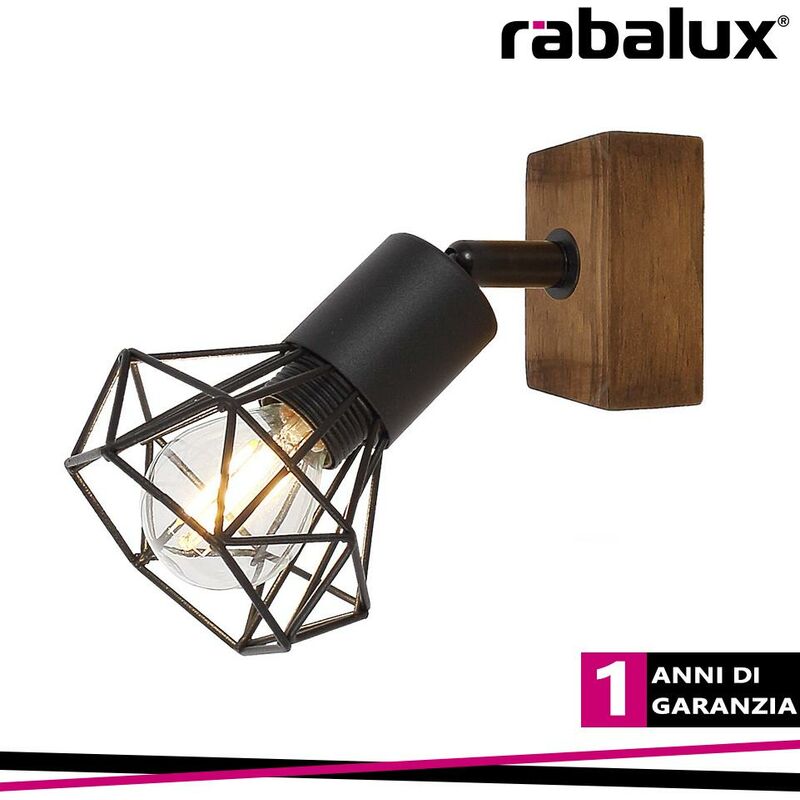 foto del prodotto zeus ind spot 1xe14 black oak