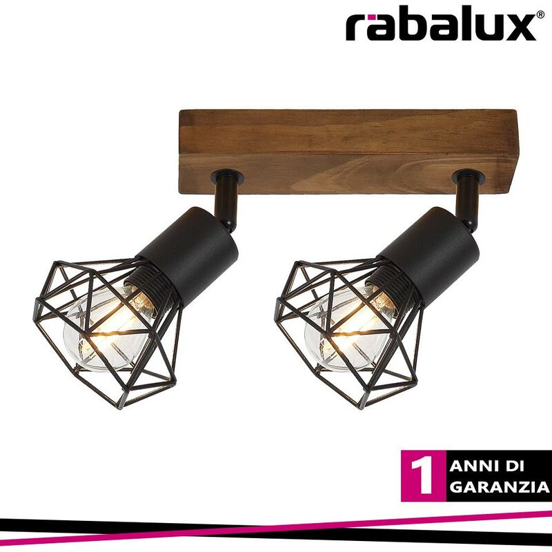 foto del prodotto zeus ind spot 2xe14 black oak