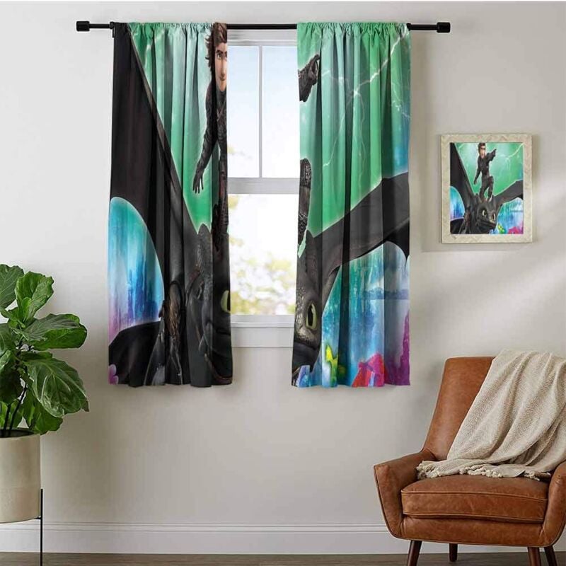 foto del prodotto zhihdecor hiccup e sdentato tende oscuranti artwork 1f tende de oscuranti de camera dei bambini camera da letto