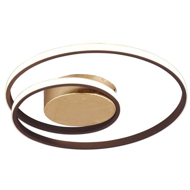 foto del prodotto zibal plafoniera led spirale oro anticato con regolazione intensita' interruttore d.40cm