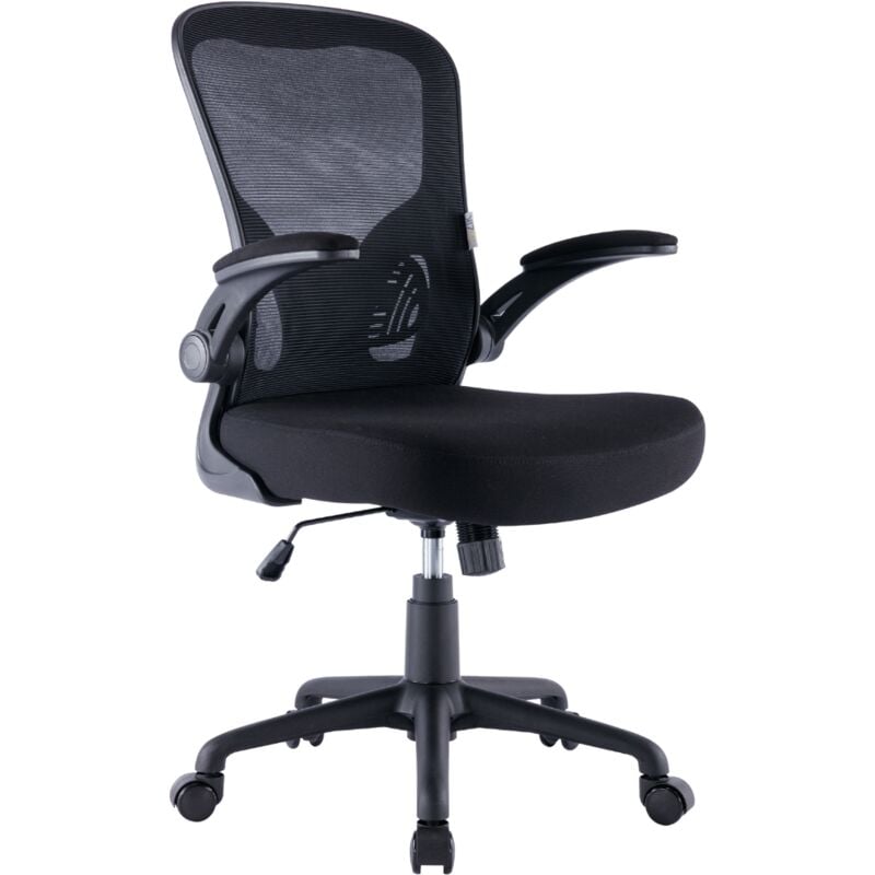 foto del prodotto zik sedia ufficio ergonomica girevole reclinabile poltrona da scrivania con braccioli, regolabile in tessuto nero