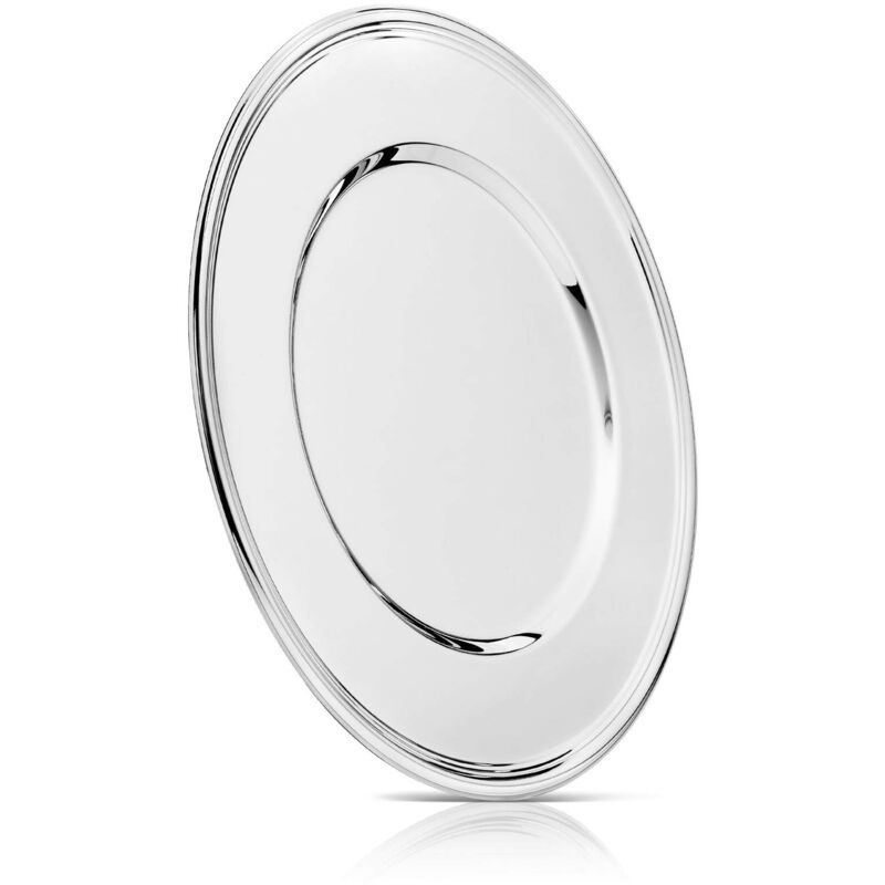 foto del prodotto zilverstad sottopiatto con bordino, ferro, argento, 330x330x12mm bredemeijer