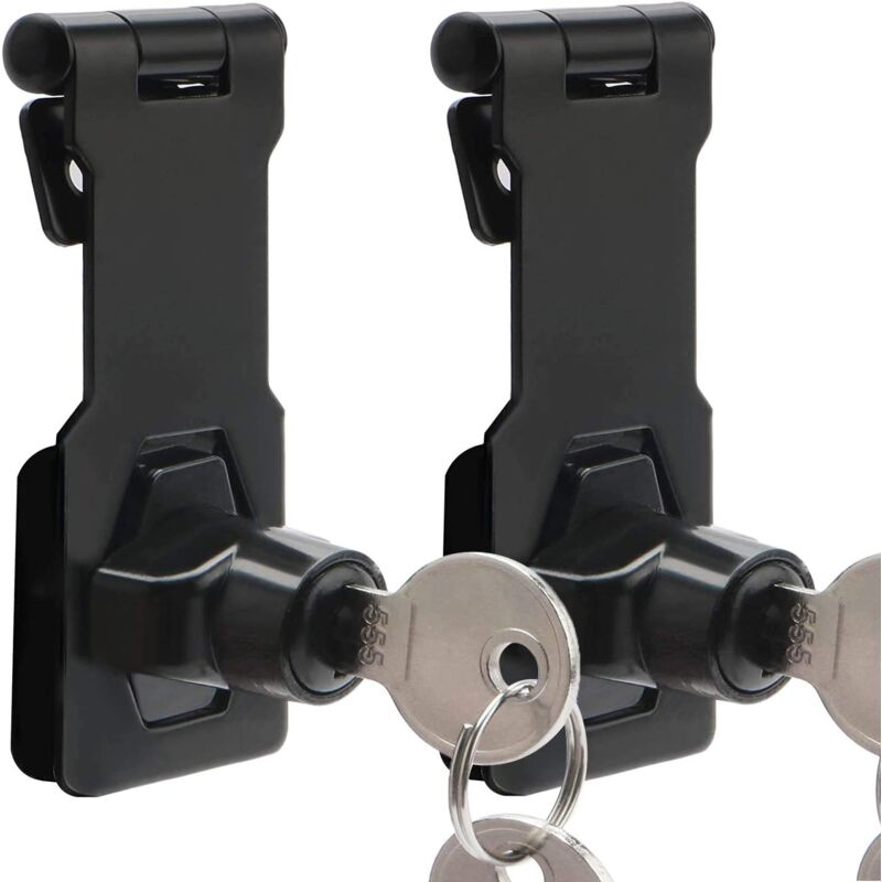 foto del prodotto zinc alloy buckle, 3 high quality chrome hinge lock with key buckle, with metal lock and key lock. 2 pieces 