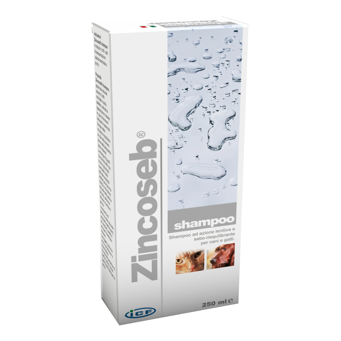 foto del prodotto zincoseb shampoo rigenerazione cutanea per cani e gatti da 250 ml