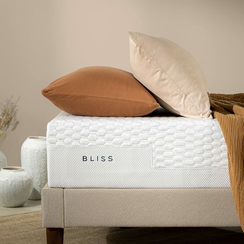 foto del prodotto zinus bliss materasso in memory foam, materasso adattabile a 7 zone, 160 x 190 cm, altezza 25 cm, materasso arrotolabile