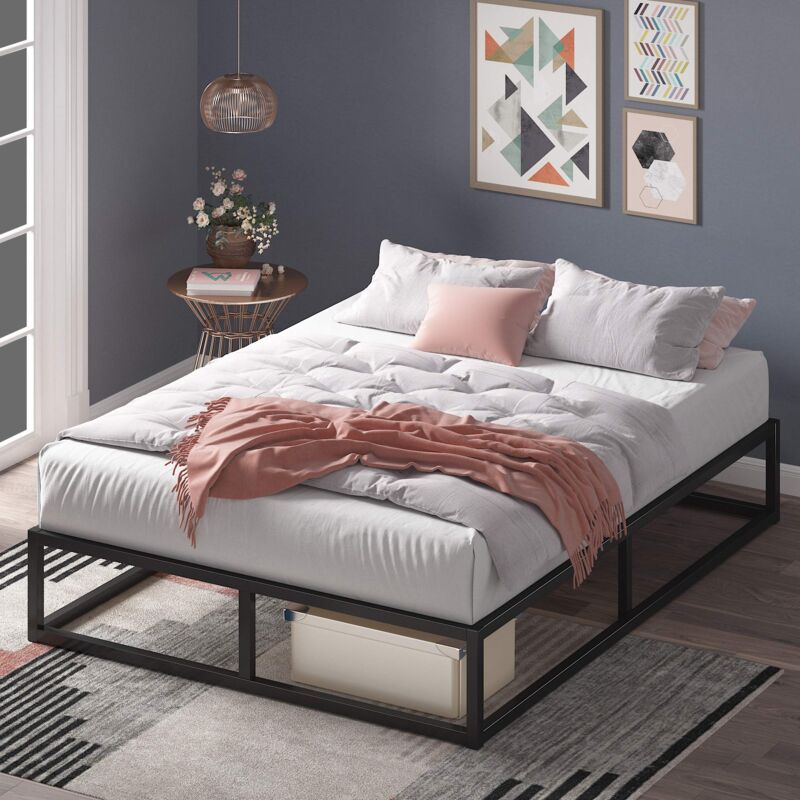 foto del prodotto zinus joseph letto 160x190 cm strutura letto 25 cm di altezza con contenitore sotto il letto struttura letto a piattaforma in metallo con