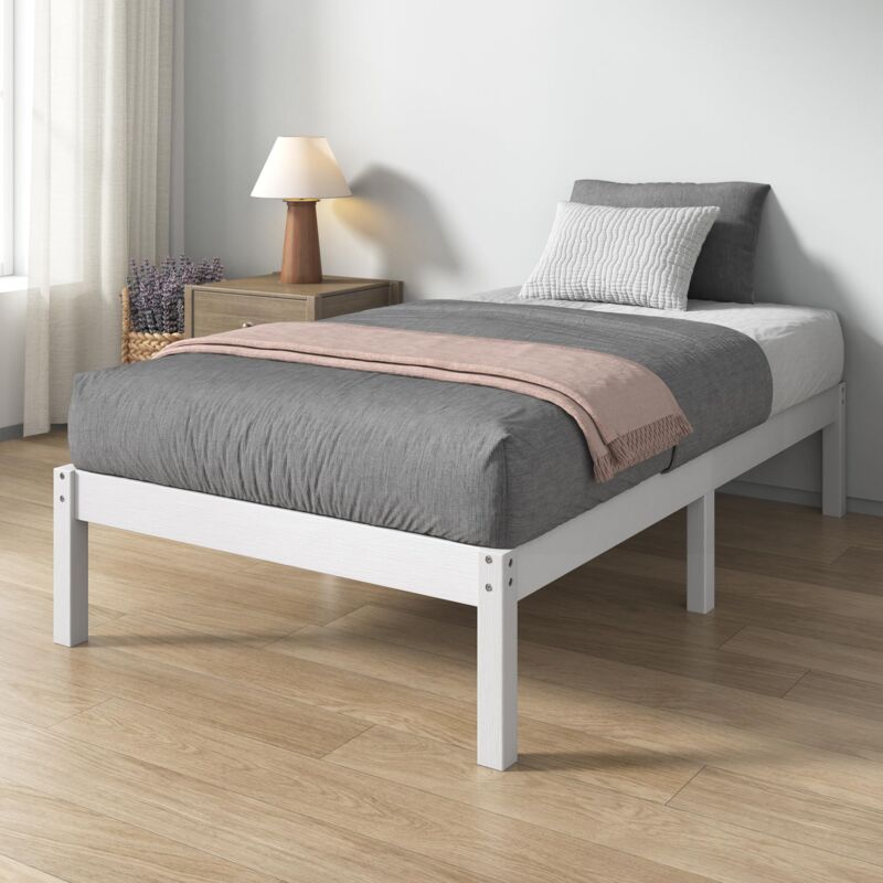 foto del prodotto zinus letto singolo in bamb ellie 80x190 cm, struttura moderna e leggera con rete a doghe in legno, 35,5 cm di spazio di archiviazione sotto il