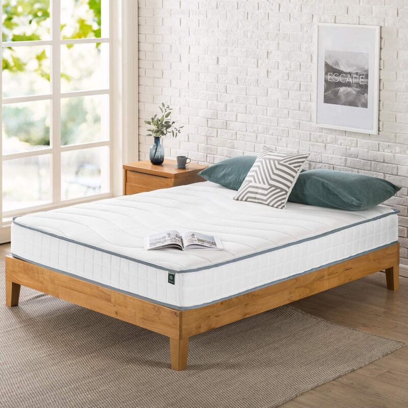 foto del prodotto zinus materasso 140x190 cm altezza 20 cm memory foam e molle interno in acciaio tight top bianco doppio medio certificato oeko tex
