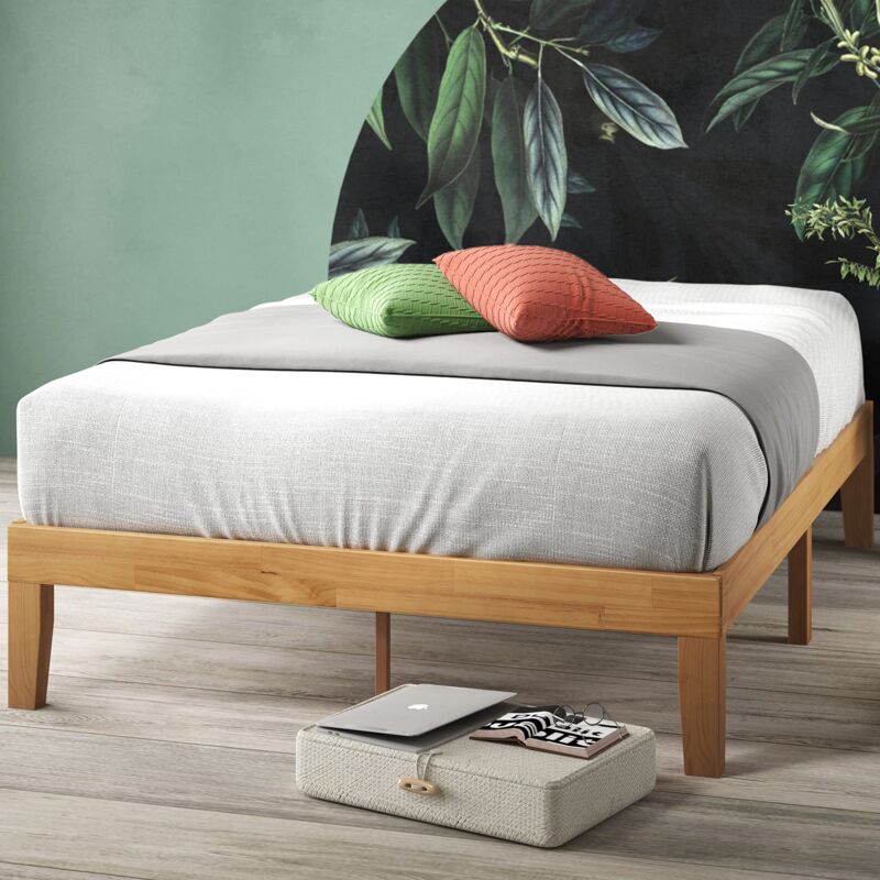 foto del prodotto zinus moiz letto 80x190 cm struttura letto 35 cm di altezza con contenitore sotto il letto struttura letto a piattaforma in legno con supporto