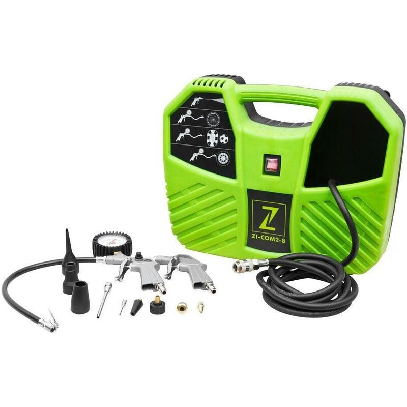 foto del prodotto zipper compressore d aria a valigetta portatile senza olio 230v zi com2 8