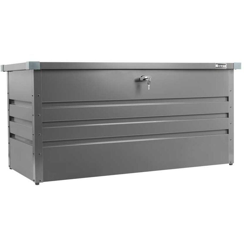 foto del prodotto zipper contenitore box in metallo grigio da giardino 132x61x62 cm zi gab132an