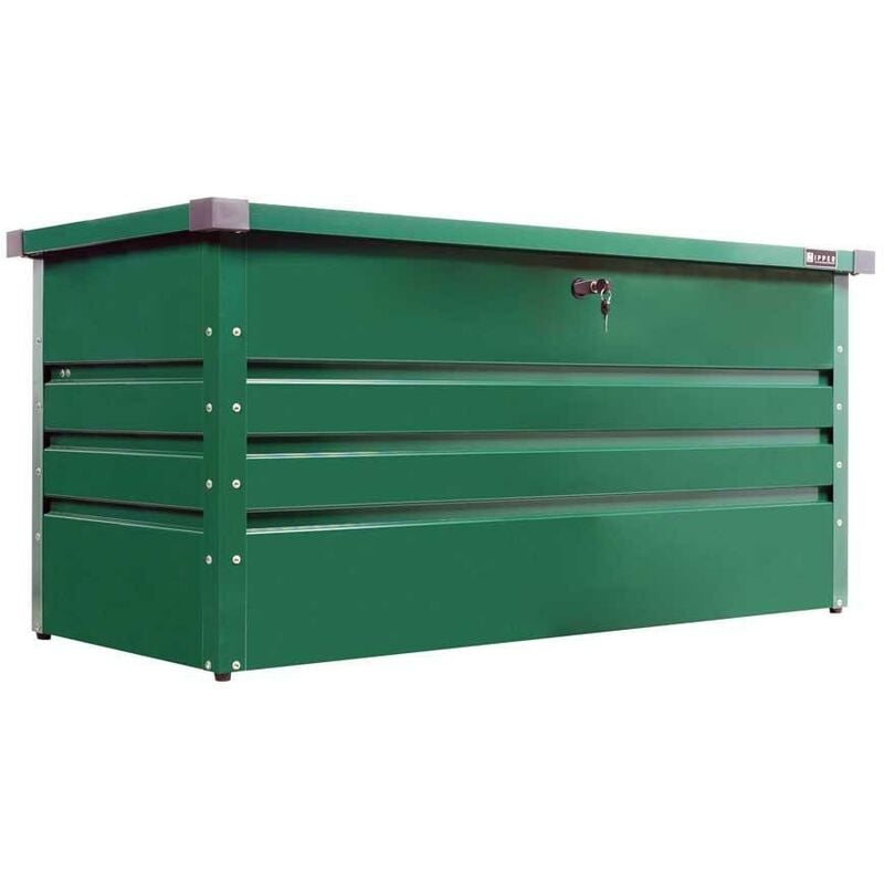 foto del prodotto zipper contenitore box in metallo verde da giardino 132x61x62 cm zi gab132gr