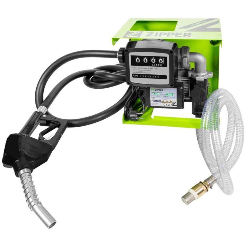 foto del prodotto zipper elettropompa travaso diesel e olio contalitri e pistola 550w zi dop720