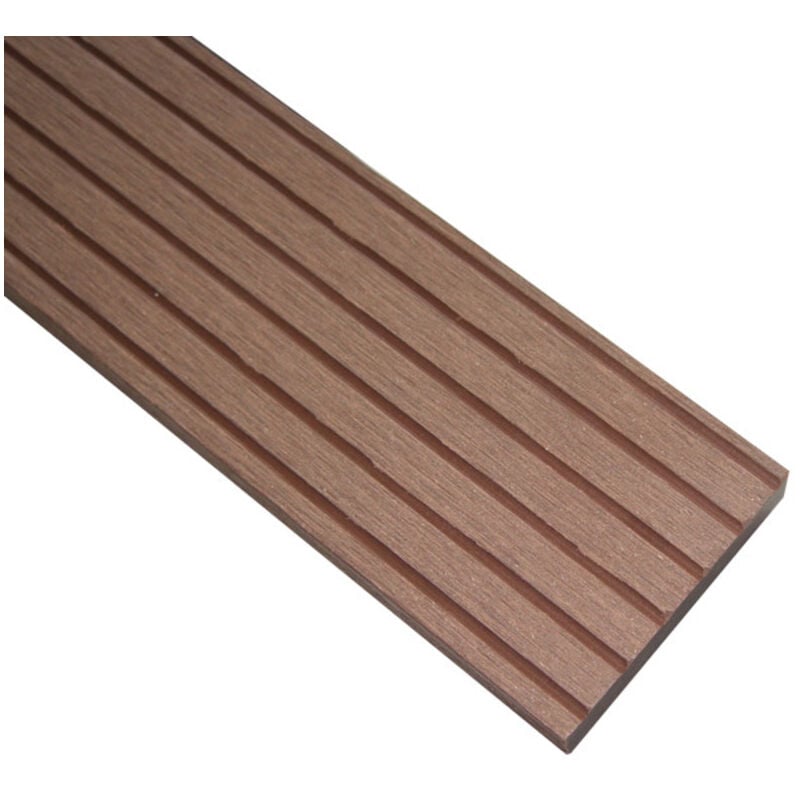 foto del prodotto zoccolo di finitura per terrazza in legno composito qualita colore terracotta, spessore 1 cm, larghezza 5,5 cm, lunghezza 200 cm