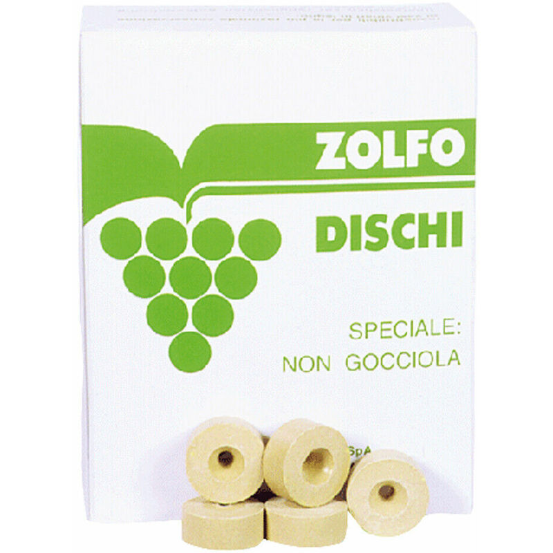 foto del prodotto zolfo in dischi dischetti pastiglie disinfezione detergenti botti vinarie 1 kg.