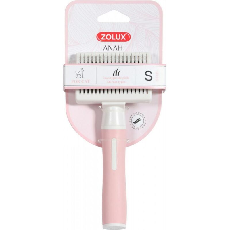 foto del prodotto zolux spazzola 550004 gatto retrattile multicolore rosa acciaio plastica