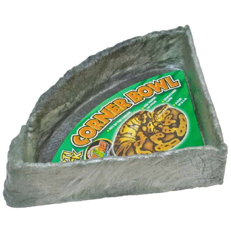 foto del prodotto zoo med abbeveratoio vaschetta repti rock corner bowl in resina s 4,4x12,7x12,7 cm