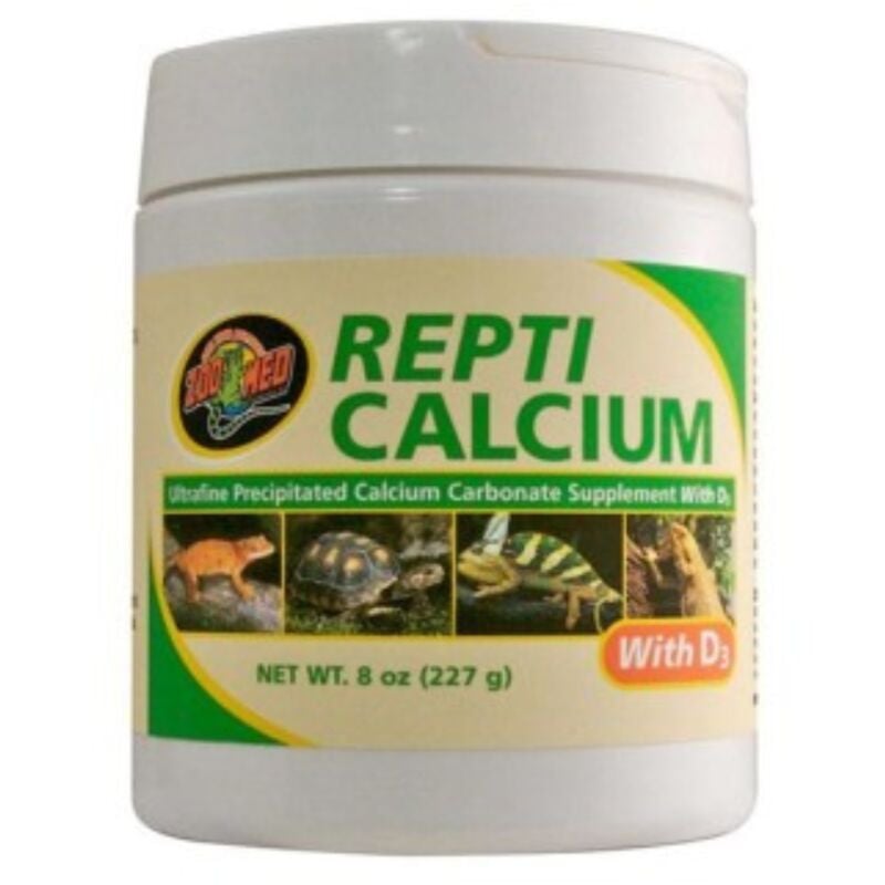 foto del prodotto zoo med zoomed repti calcium con vitamina d3 integratore di calcio privo di fosforo per rettili e anfibi formato 227 gr