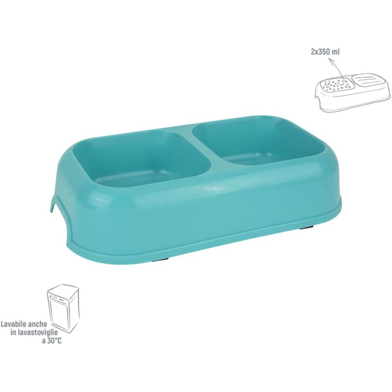 immagine 0 del prodotto zoov ciotola doppia rettangolare verde small 6 pz