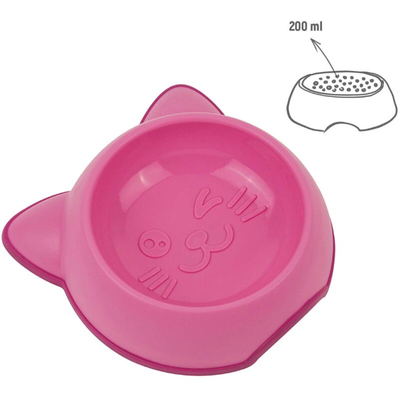 foto del prodotto zoov ciotola in plastica per gatti rosa 6 pz