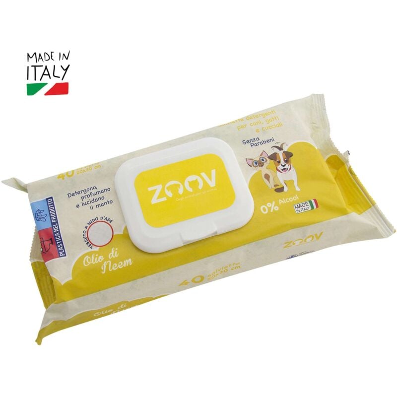foto del prodotto zoov salviettine detergenti neem pz.40 12 pz