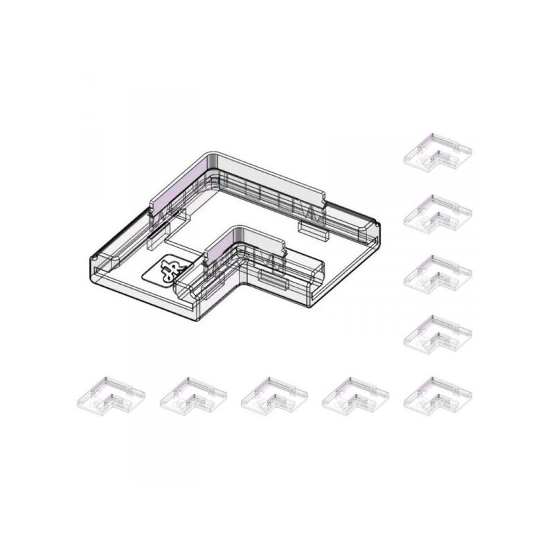 foto del prodotto zorei 10 pezzi connettore rapido l 4 in 1 per striscia led 10mm curva senza saldatura