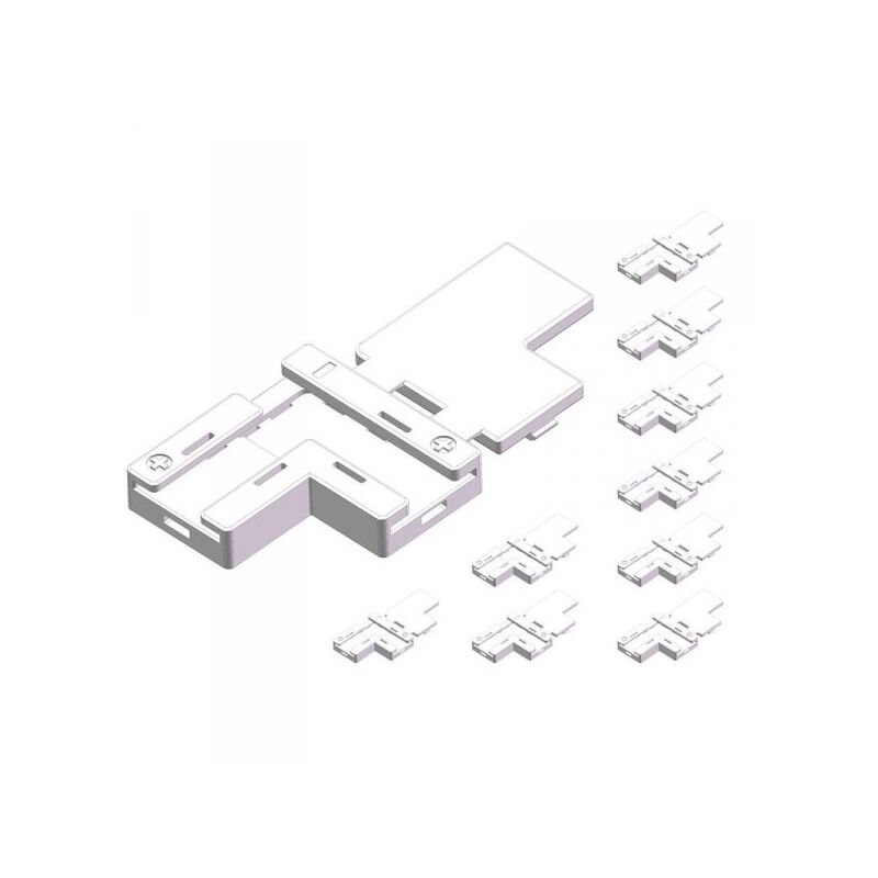 foto del prodotto zorei 10 pezzi connettore veloce per striscia led 8mm forma l con coperchio per curvare strip led senza saldatura