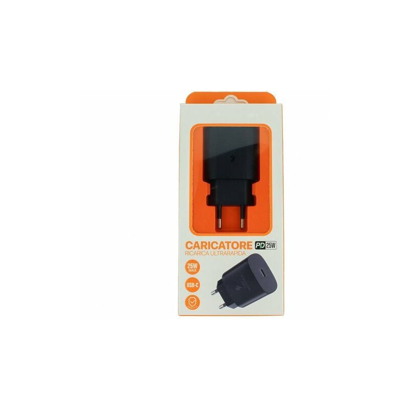 foto del prodotto zorei caricatore usb c 25w nero caricabatterie pd ricarica ultra rapida 5v 3a 9v 2,77a
