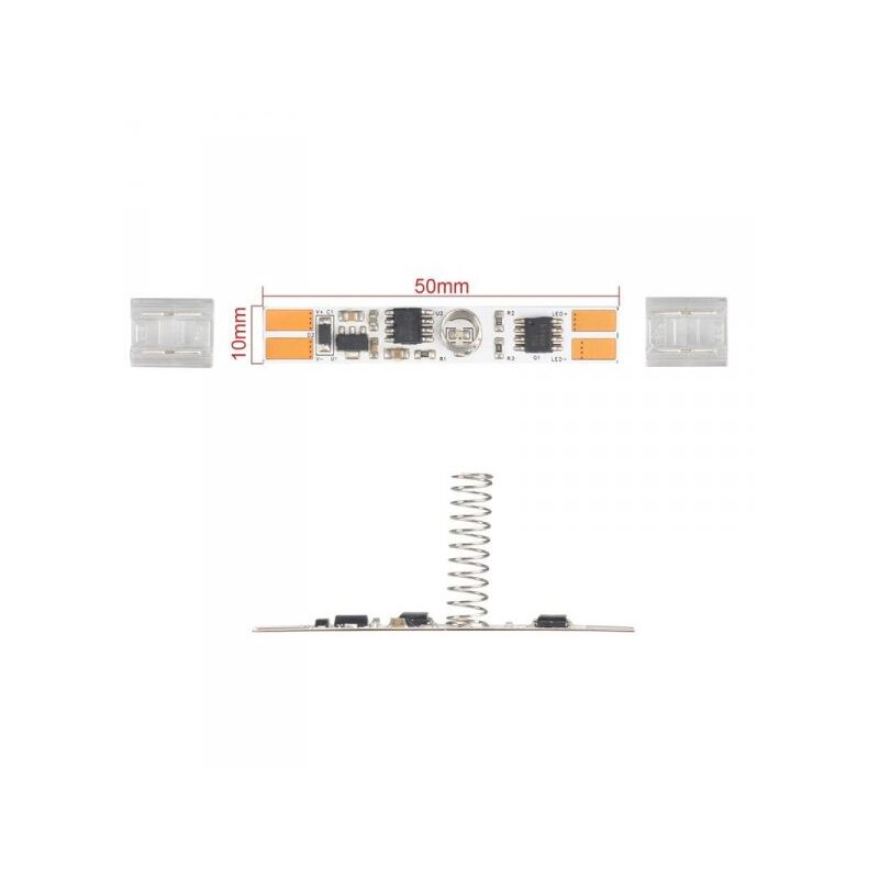 foto del prodotto zorei interruttore led dimmer touch senza saldatura flessibile larghezza 10mm 12v 24v 3a con memoria e led blu