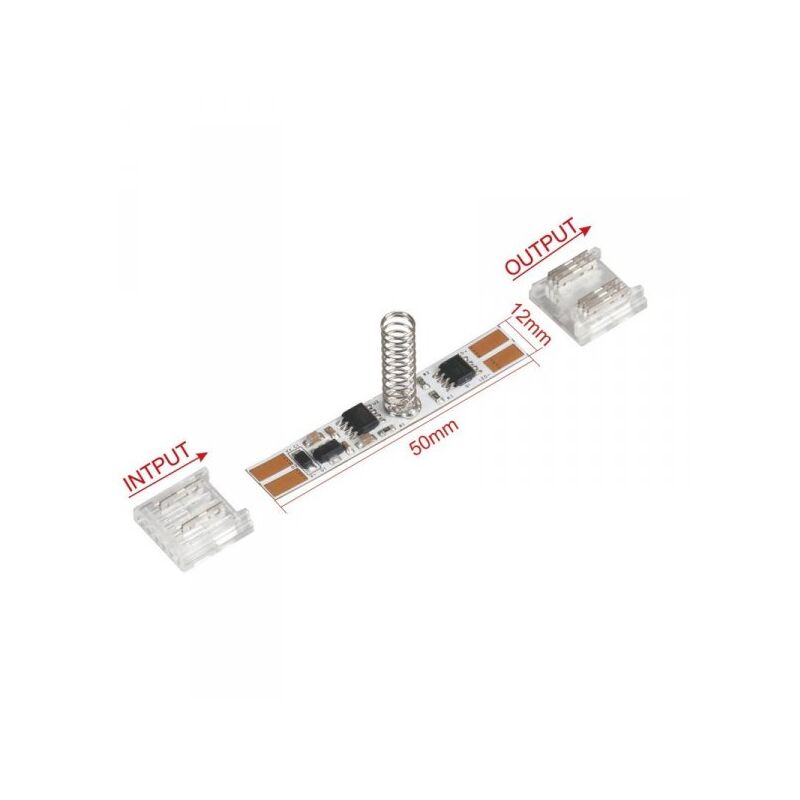 foto del prodotto zorei interruttore led dimmer touch senza saldatura flessibile larghezza 12mm 12v 24v 3a con memoria e led blu