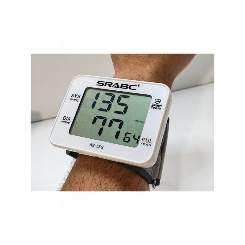 foto del prodotto zorei - sfigmomanometro da polso elettronico misuratore pressione sangue digitale schermo lcd 60 memorie polsino regolabile