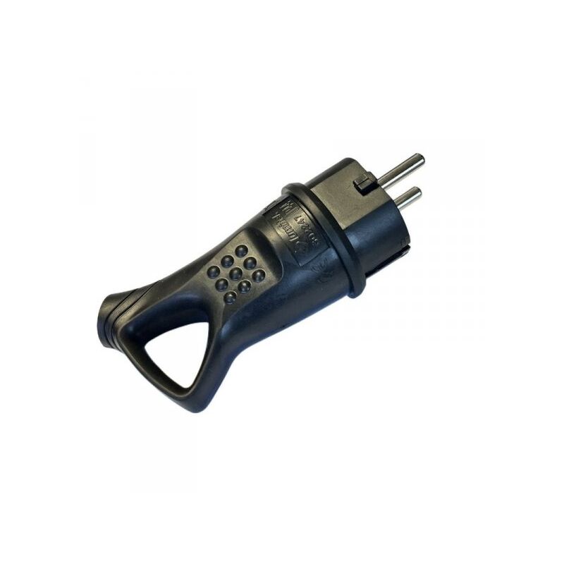 foto del prodotto zorei spina schuko volante gomma con contatto messa a terra 16a 250v ip44 con maniglia nera