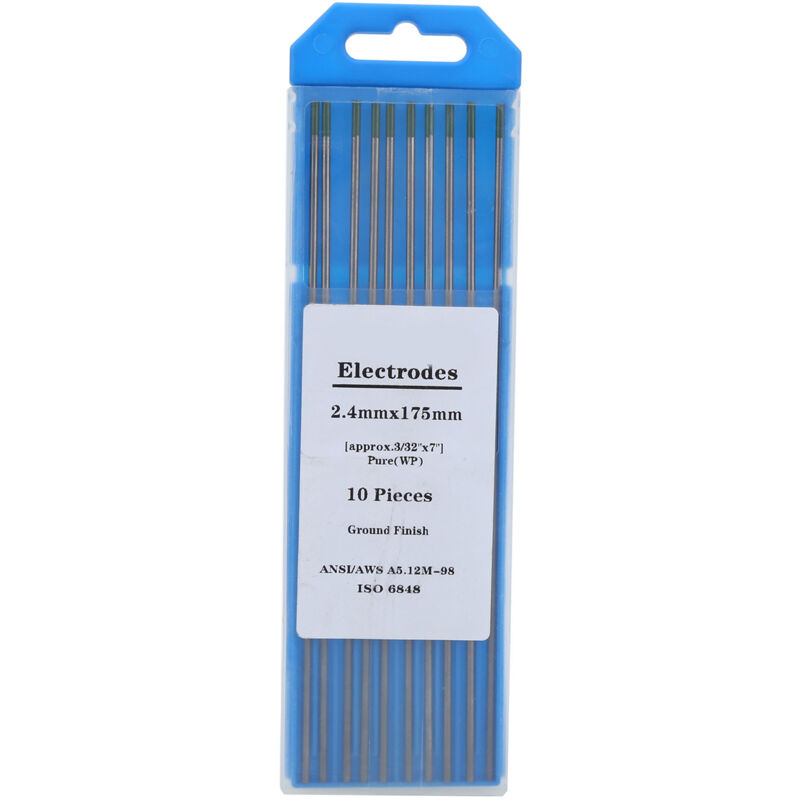foto del prodotto zoternen 10 pezzi elettrodo di tungsteno tig wp punta verde aghi accessori per saldatura 2,4 x 175 mm