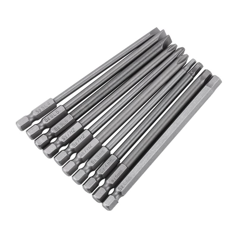 foto del prodotto zoternen 10 punte magnetiche lunghe con gambo esagonale da 1 4 di pollice, set di cacciaviti da 100 mm per utensili elettrici testa a taglio 