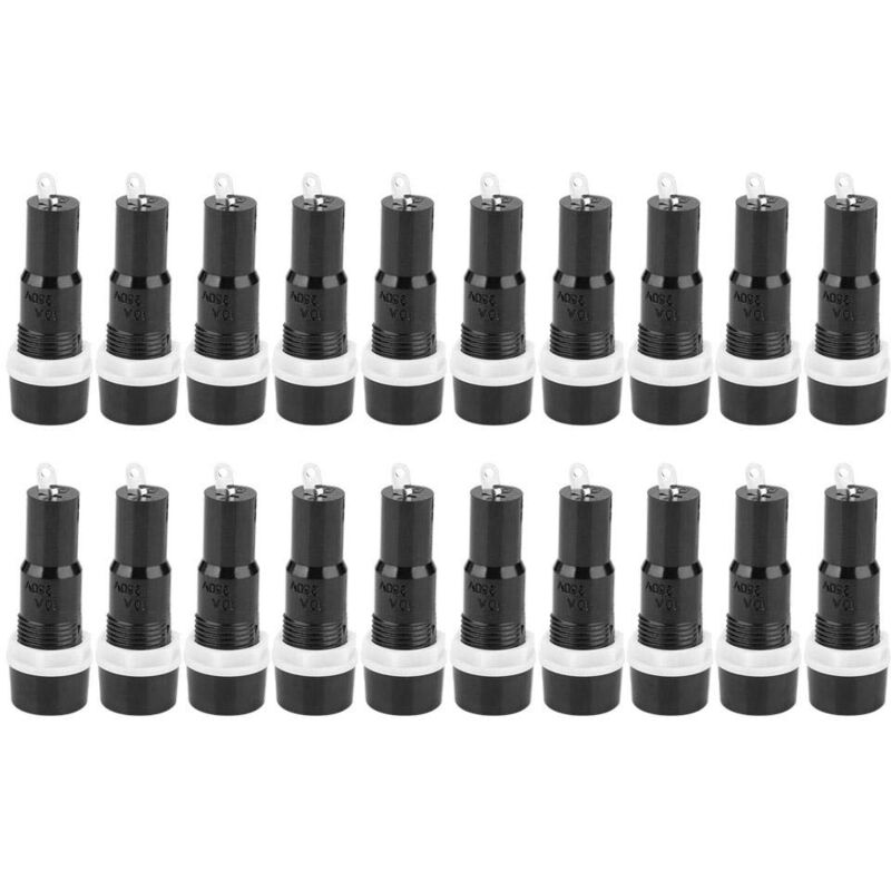 foto del prodotto zoternen 20 pezzi portafusibile, portafusibile da pannello con tappo a vite mf 527, alloggiamento fusibile 5 x 20 mm, alloggiamento di protezione