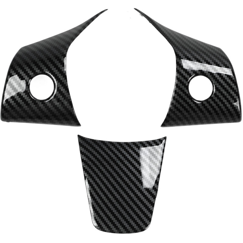 foto del prodotto zoternen 3 pezzi di patch per coprivolante di ricambio per accessori interni per tesla modello 3 o y dal 2021 al 2023 aspetto fibra di carbonio