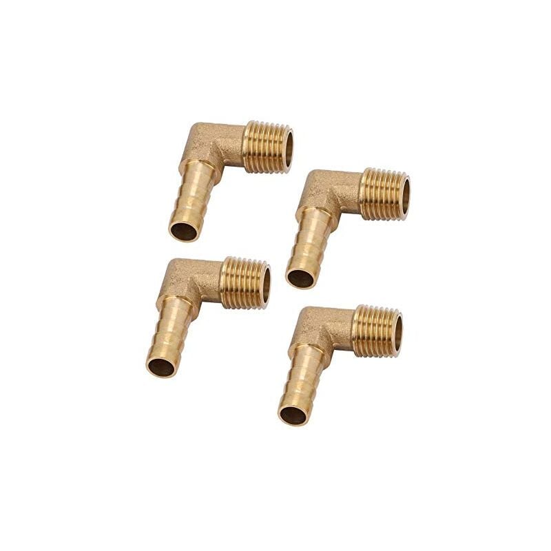 foto del prodotto zoternen 4 pezzi adattatore per connettore tubo flessibile portagomma in ottone filettatura maschio gomito portagomma connettore g1 4 g1 4 8mm 